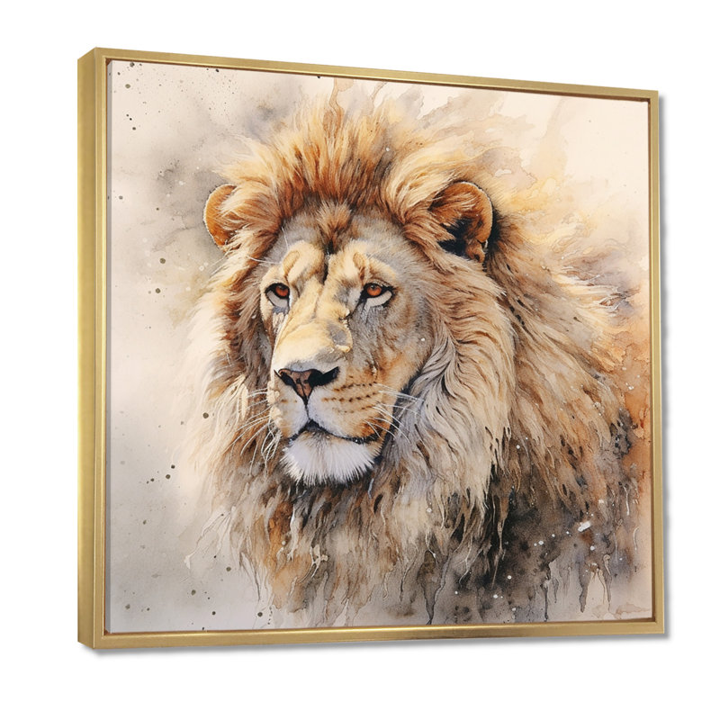 Lion, art mural sur toile, impression féroce et animal sauvage - lion féroce III, H 30 po x l 30 po x P 1 po, Toile tendue