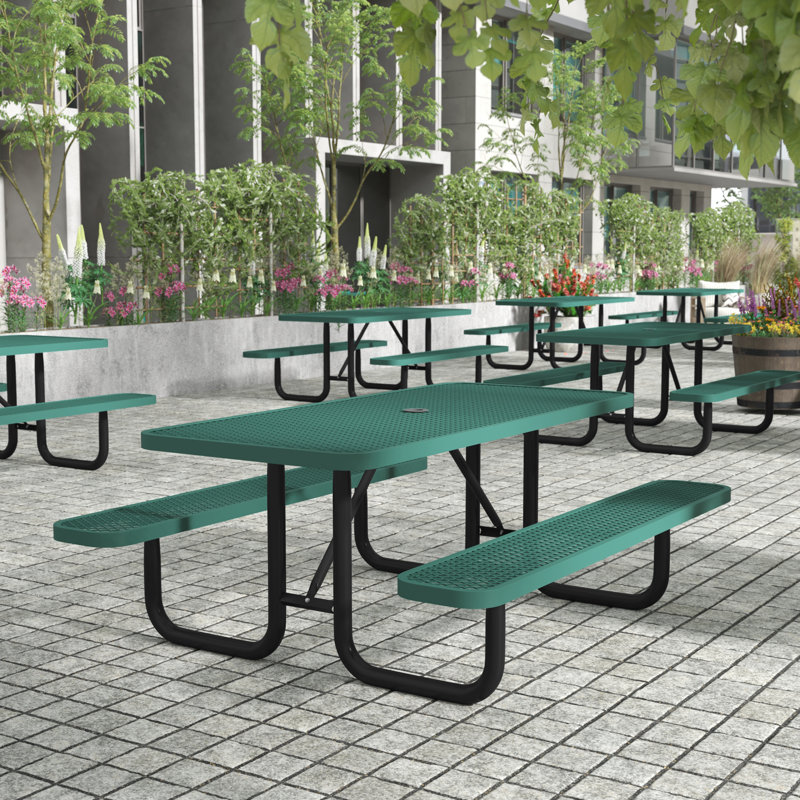 Table de pique-nique Hadleigh, Vert, 29.5" H x 72.25" W x 61.75" D