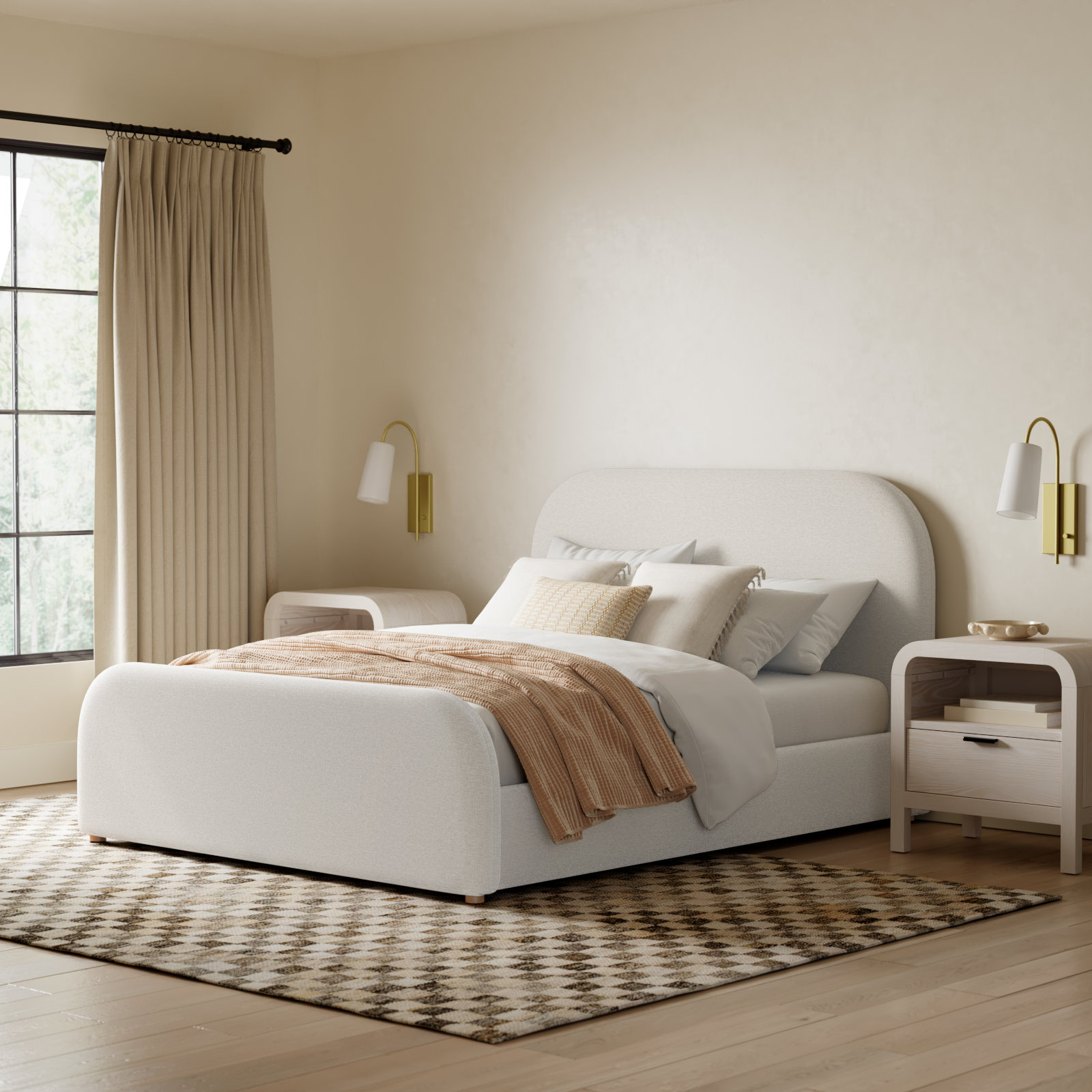 Beacon Arched Upholstered Bed, Queen
