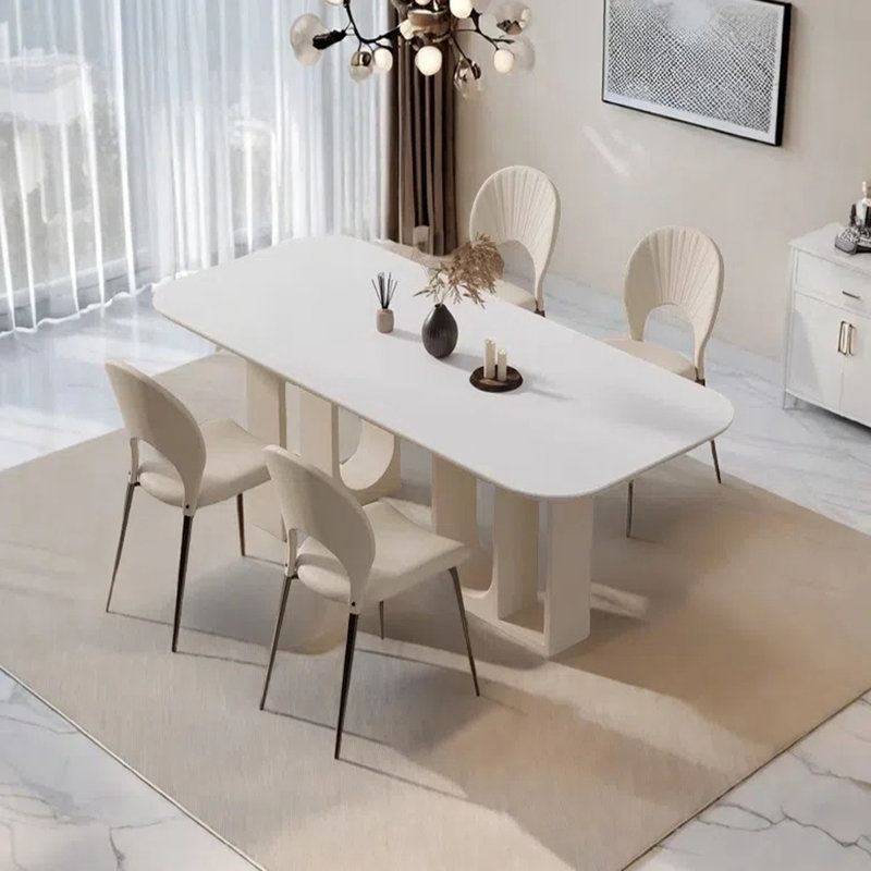 Light luxury rectangular dining table, 29.53"H x 55.12"L x 31.5"W