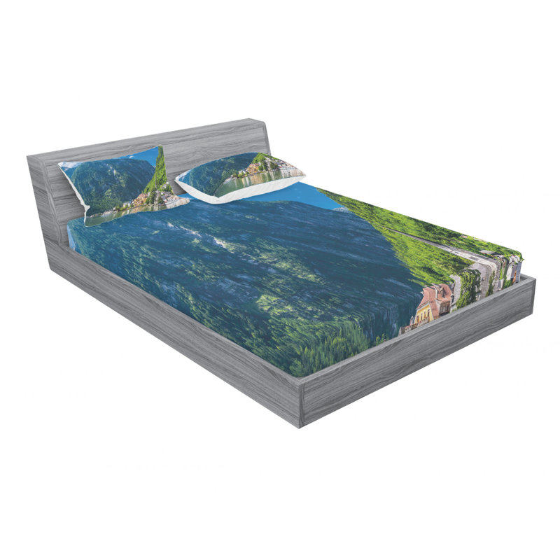 Ensemble de draps Hallstatt Natural View, Ensemble de drap pour grand lit avec drap-housse