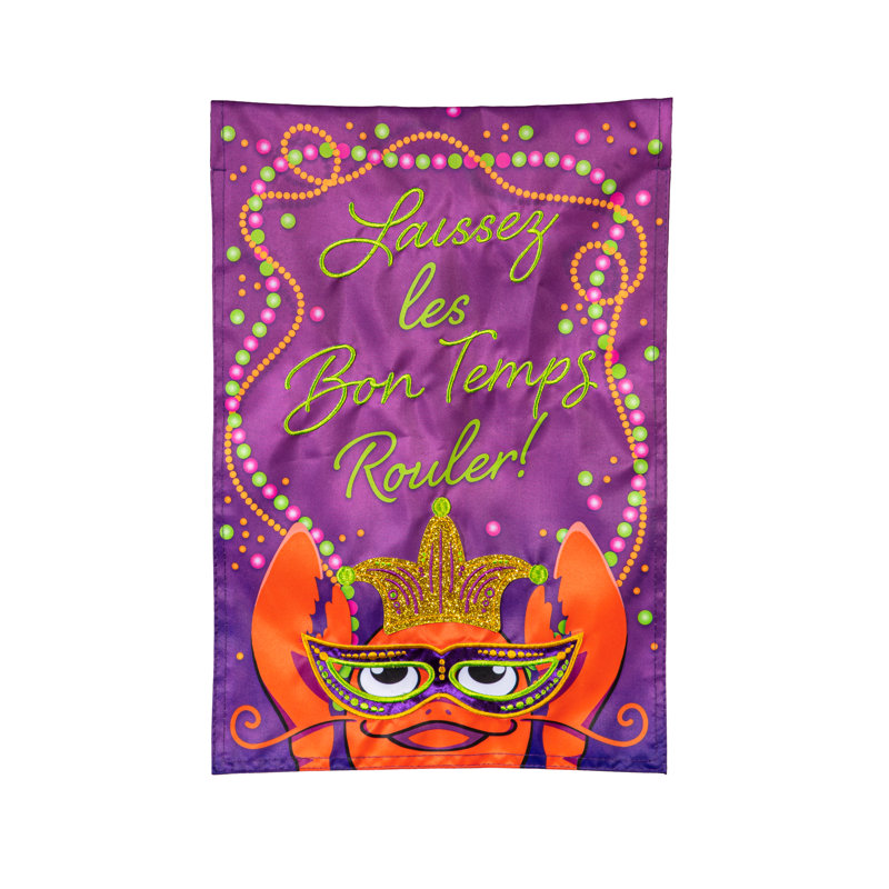 Let the Good Times Roll Applique drapeau de jardin
