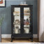 Curio Cabinet With Tempered Glass Doors, Lighted Display Cabinet With Adjustable Shelves For Home Or Office