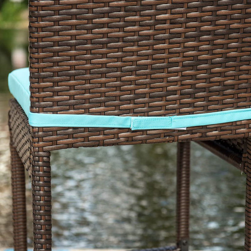 Tabouret 30,5 "avec coussin IIiff, Bleu, Brun