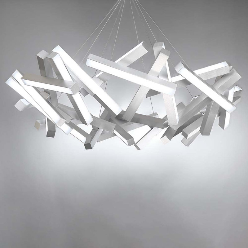 Chaos 31 - Light LED Chandelier, Brushed Aluminum
