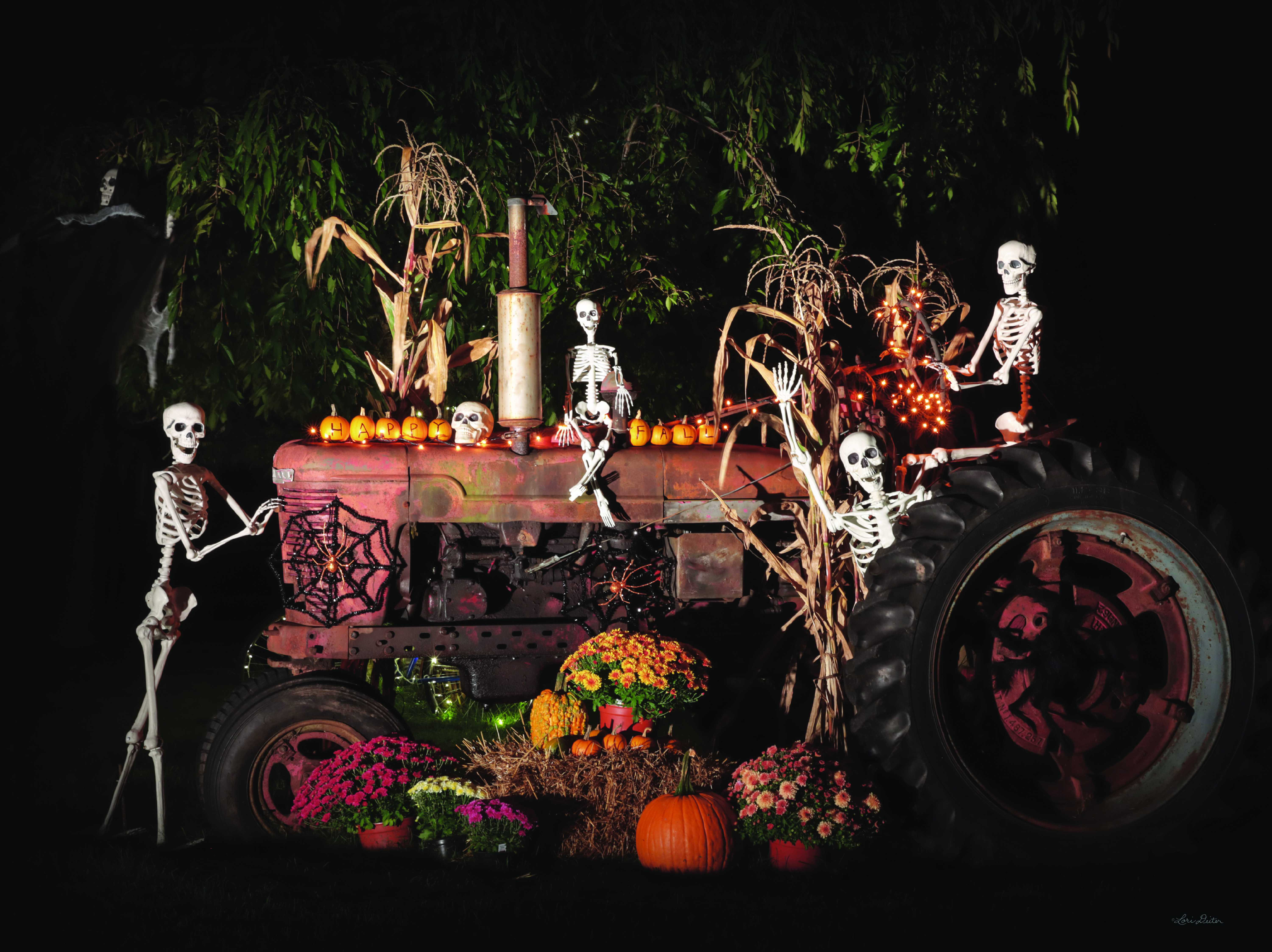 Tractor Halloween Inflatable The Holiday Aisle® Halloween Tractor - Wrapped Canvas Print | Wayfair