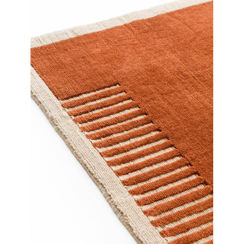 Duomo Hand Loomed Area Rug in Terracotta Red, Square 8'10"