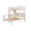 Lit simple contemporain avec bureau intégré, 3 tiroirs, tablettes attachées et ouvertes blanches pour tablette latérale de chambre à coucher