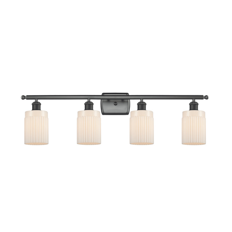 Caplinger 4 - Light Dimmable Vanity Light, Matte White, Matte Black, Bulb Not Included