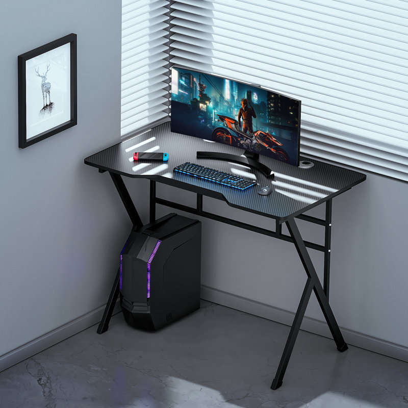 Modern Computer Desk, Free Standing Laptop Table Gaming Table Workstation for Home Office Study Room