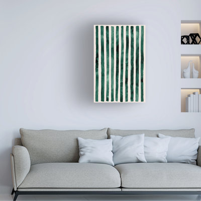 Wrapped Canvas Wall Art - Grace Popp  'Teal Tides I' Wall Art for Living Room, Bedroom, or Office Décor  - 30x47