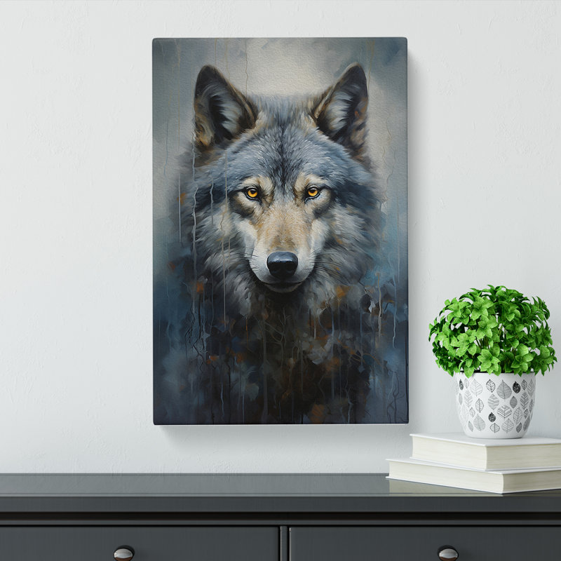 Wolf Realism No.2 - Wrapped Canvas, 76cm H x 50cm W x 3cm D