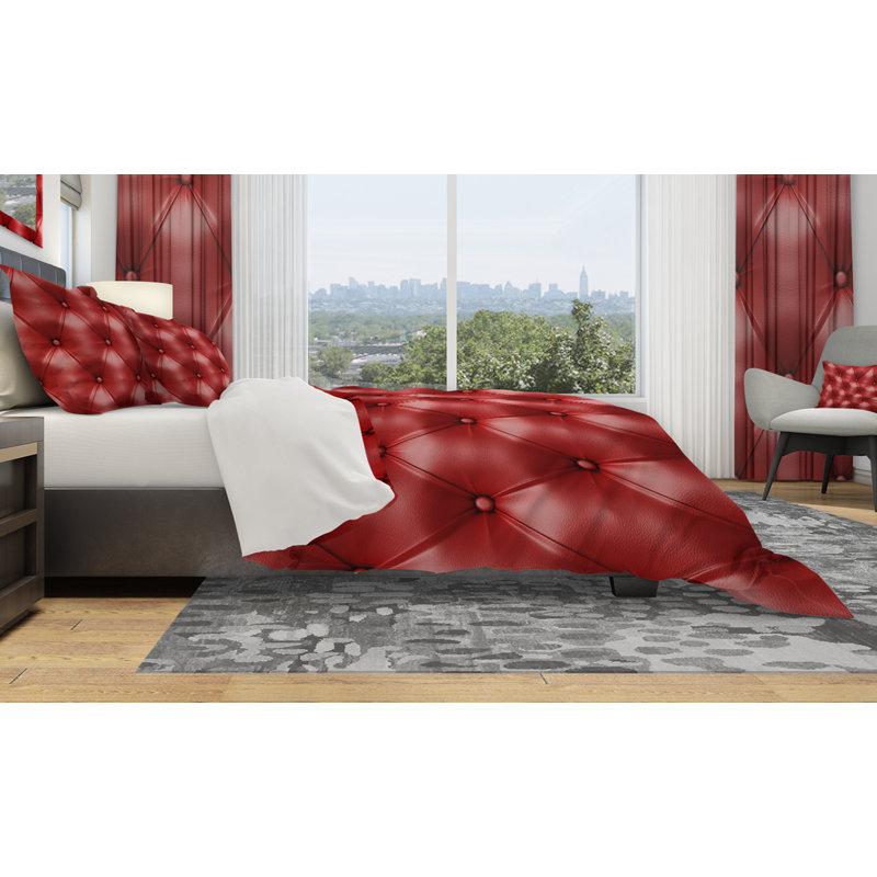 Ensemble de housse de couette en cuir designart luxe classic, Housse simple + 1 taie décorative
