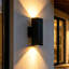 Applique murale d'extérieur en aluminium noir mat Breshawna