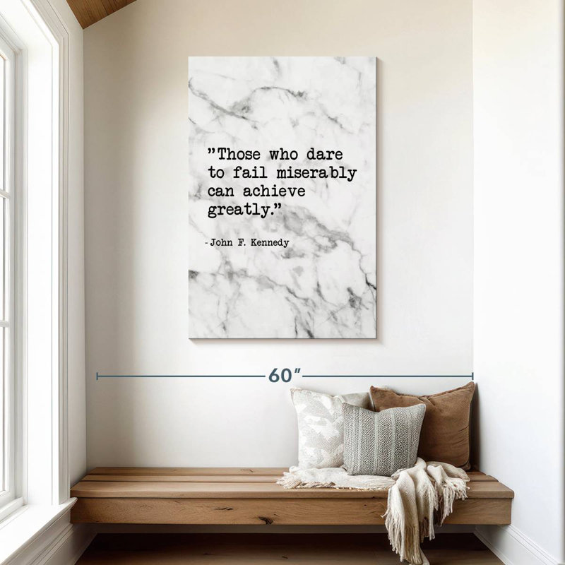 Citation célèbre de JFK, H 45 po x l 30 po