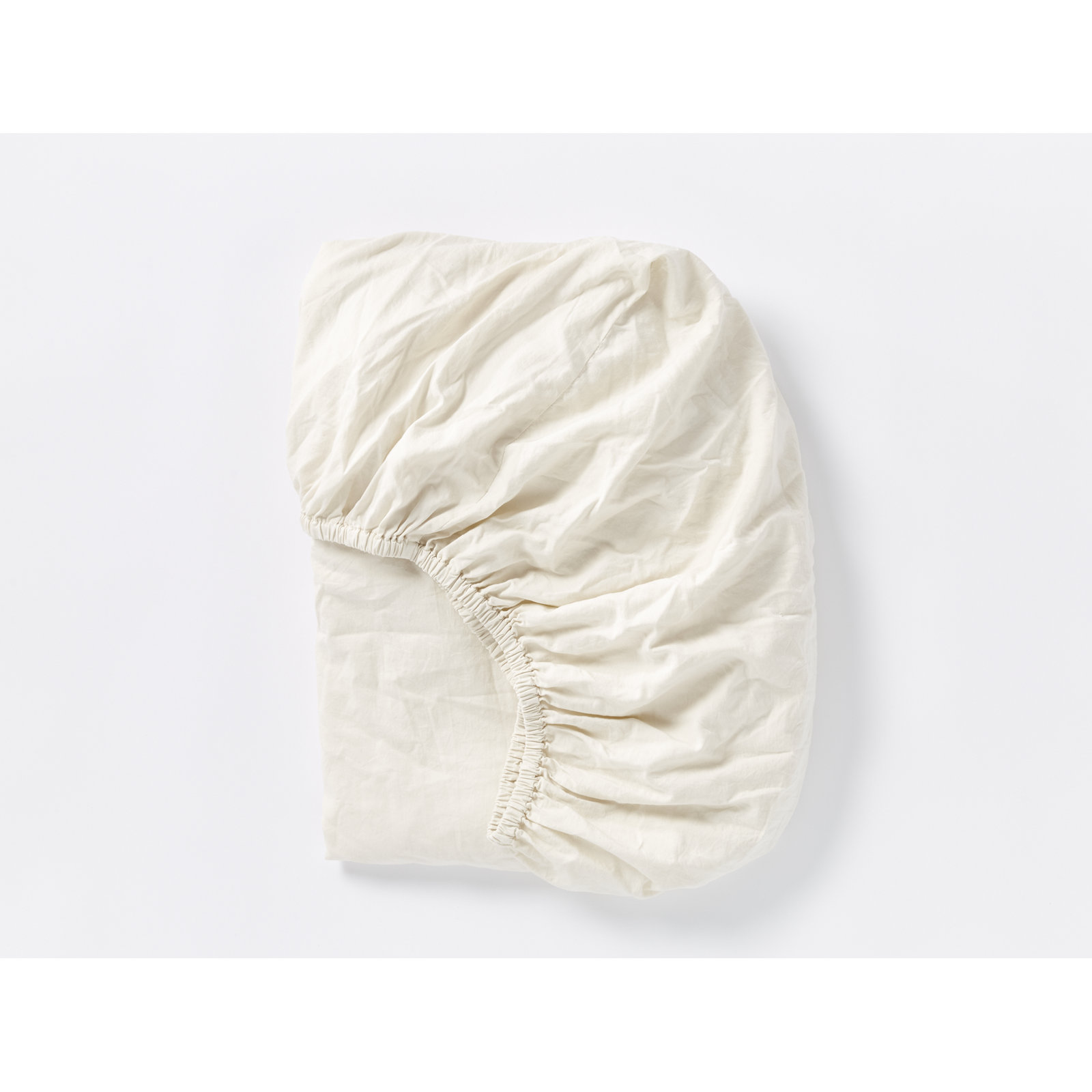 Crinkled 100% Cotton Percale Fitted Sheet, California King Fitted Sheet, Undyed