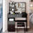 37" Middle Size Left Drawer Desktop Vanity Table + Cushioned Stool, Extra Large Right Sliding Mirror, Multi Layer High Capacity Storage, Practical Fashionable Dresser, Suitable For Large Space-1964451007