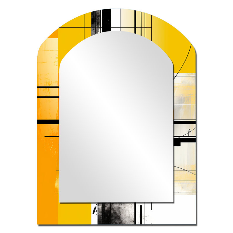 Miroir mural arqué jaune II, 34 po x 25 po