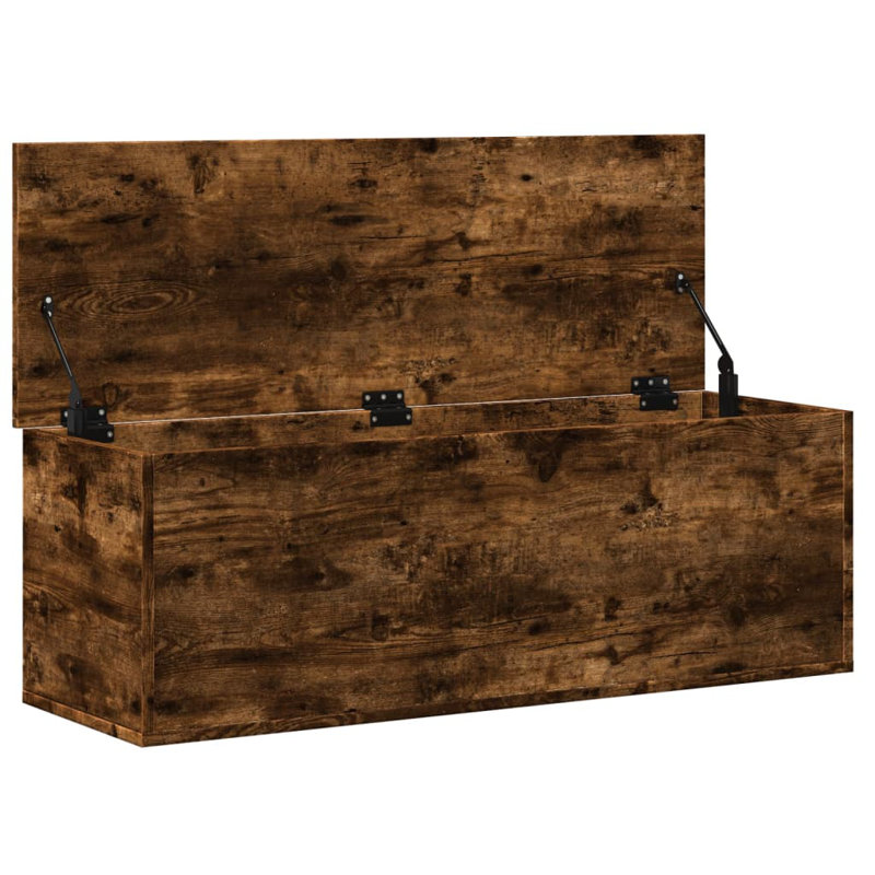 Vidaxl Storage Chest Engineered Wood, 40.2" x 13.8" x 13.8", Smoked Oak