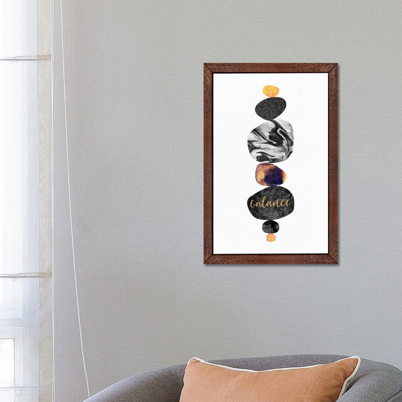 Balance I by Elisabeth Fredriksson - 1 Piece Wall Art on Canvas, 101.6 cm H x 66.04 cm W, Brown Floater Framed