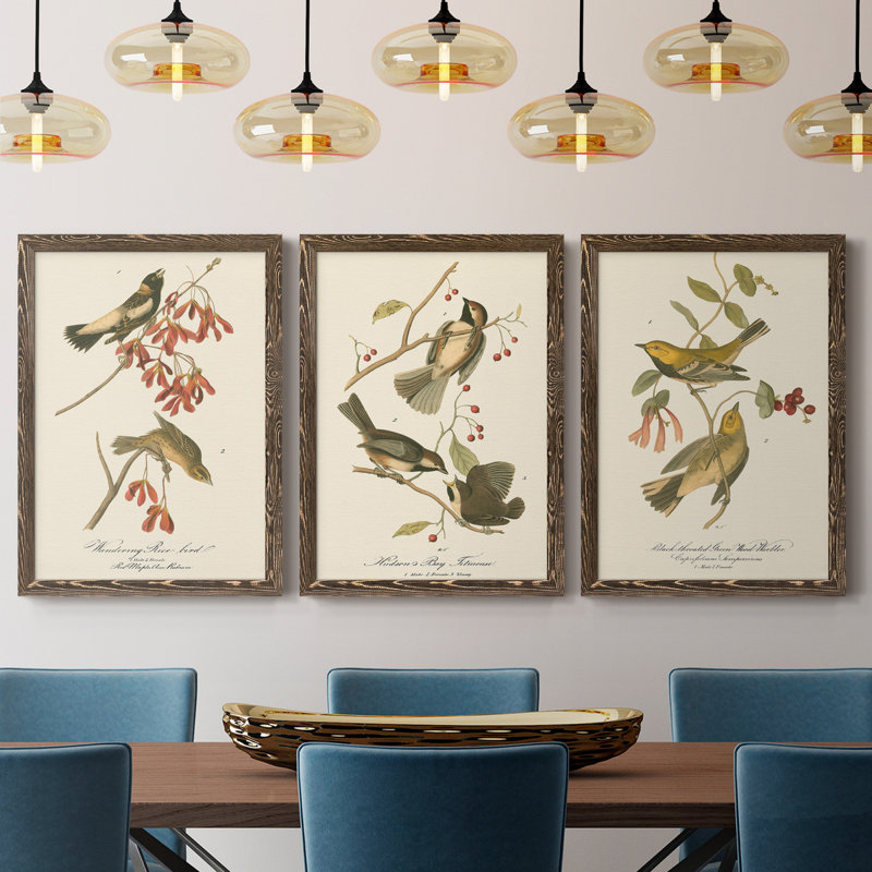 Oiseau de riz Wandering, reproduction d'art sur toile, H 43,5 po x l 31,5 po x P 1 po, Noyer