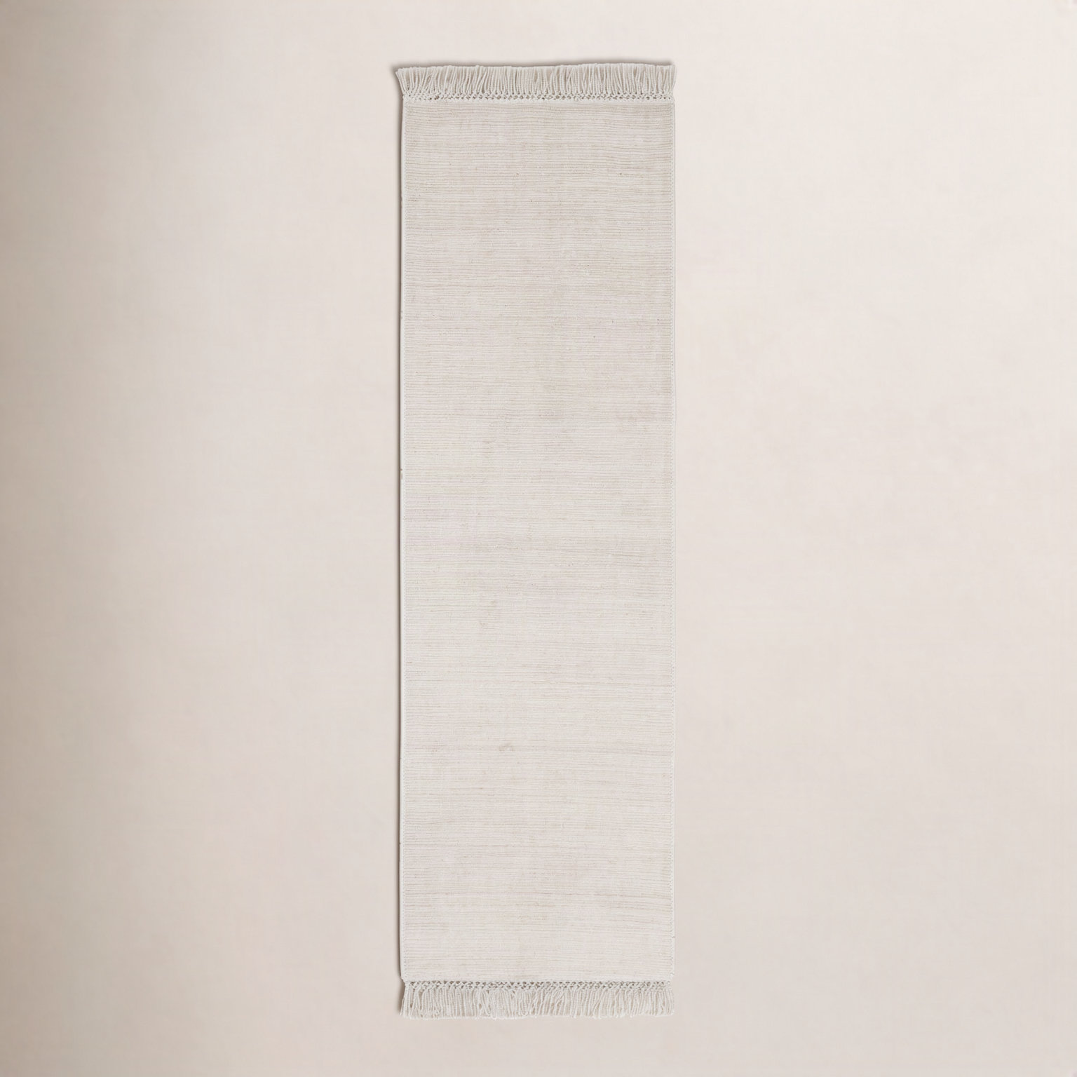 Liska White Hand-Loomed Rug, Runner 2'6" x 8'6"