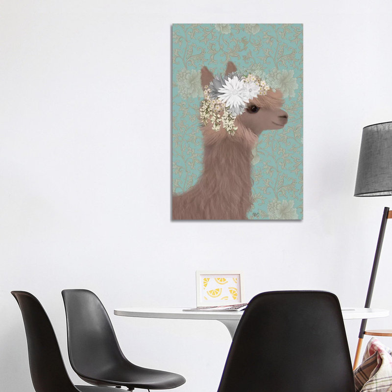 Llama Bohemian 3 by Fab Funky - Wrapped Canvas Gallery-Wrapped Canvas Giclée, 101.6 cm H x 66.04 cm W x 1.91 cm D