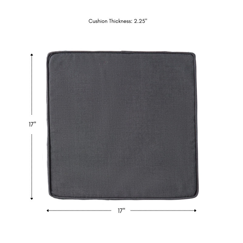 Sunbrella Outdoor Dining Chair Seat Pad, Canvas Coal