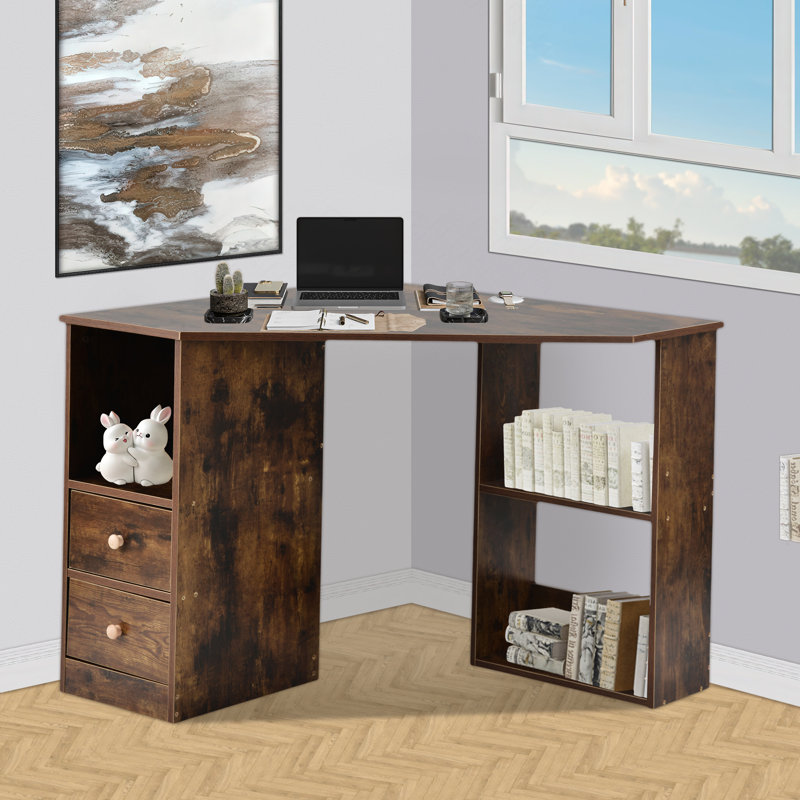 L-Shaped Computer Desk, Brown