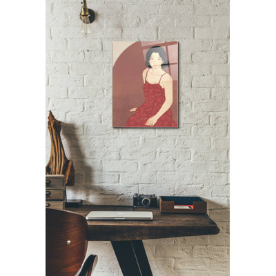Epic Art 'A Woman In A Red Dress' By Sai Tamiya, A " A Woman In A Red Dress " by Sai Tamiya