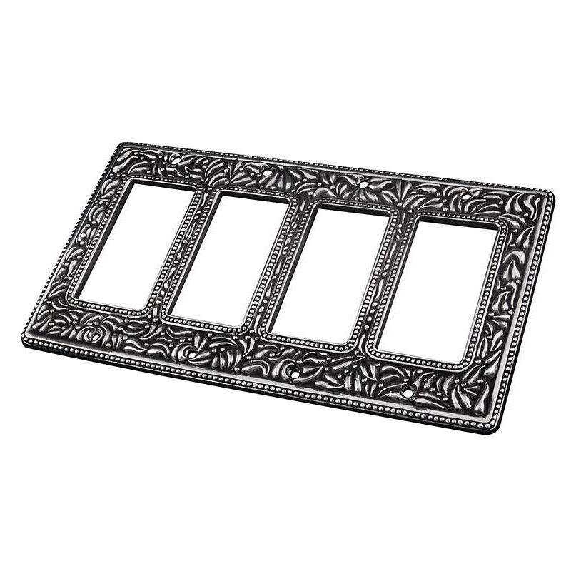 San Michele 4-Gang Rocker Wall Plate, Vintage Pewter
