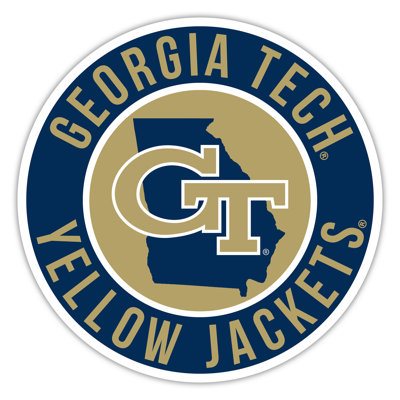 Georgia Tech Bright Line - 16" Circle With State