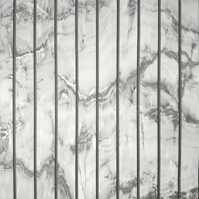 Marble Slat Panel Luxury Wallpaper