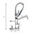 Commercial Triple Handles Wall Mount Stainless Steel  Brass Standard Kitchen Faucet In Chrome