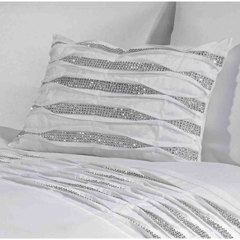 Delatorre Geometric Rectangular Boudoir / Breakfast Cushion, White