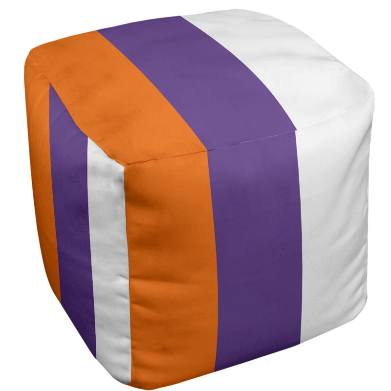 Repose-pieds Stripes, Orange / mauve / blanc