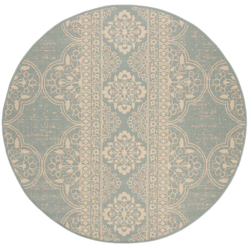 Goodrich Cream/Aqua Indoor/Outdoor Rug, Round 201 cm