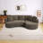 Boneless Chaise Curved Corduroy Sectional Sofa, Extra Large Deep Seats, Modular Layout, No Assembly-329000104-329000106