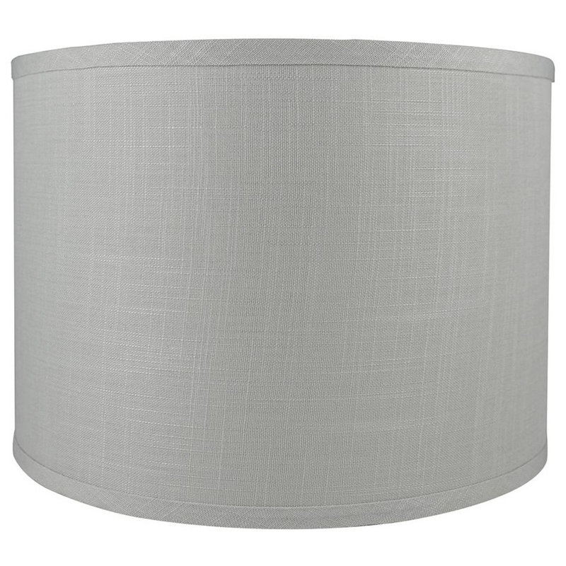 Abat-jour tambour en lin 14 po Classic, Gris