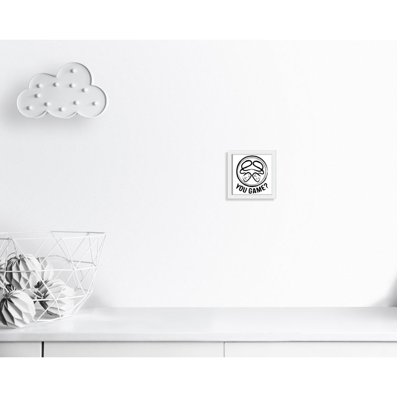 Décoration murale pour enfants avec emblème de jeu, H 9 po x l 9 po x P 1,19 po, Encadré de boîte blanc