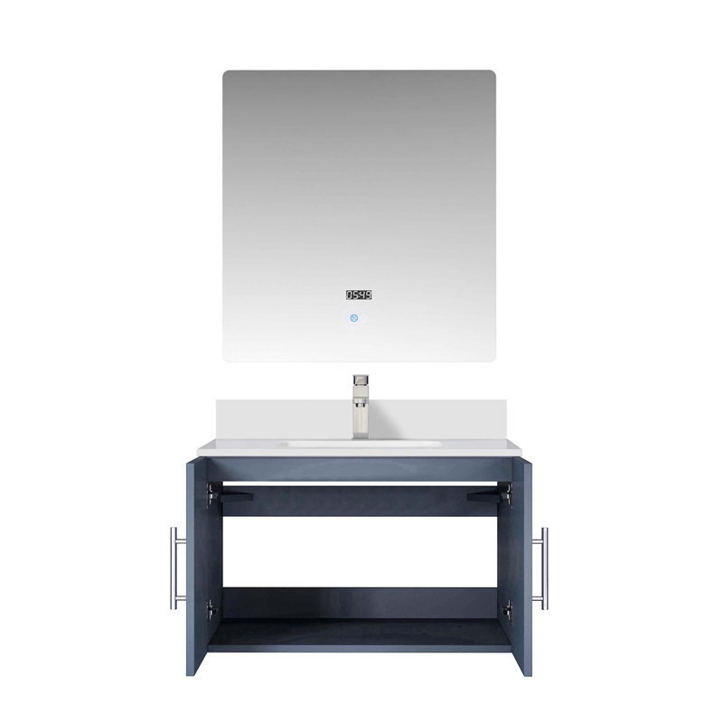 Ensemble de meuble-lavabo avec robinet et miroir DEL