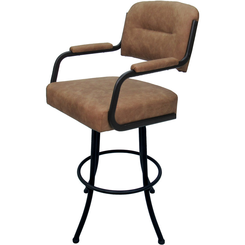 Tabouret de comptoir pivotant rembourré 30 po Heimgard, Noir, Extra Tall (34" Seat Height)