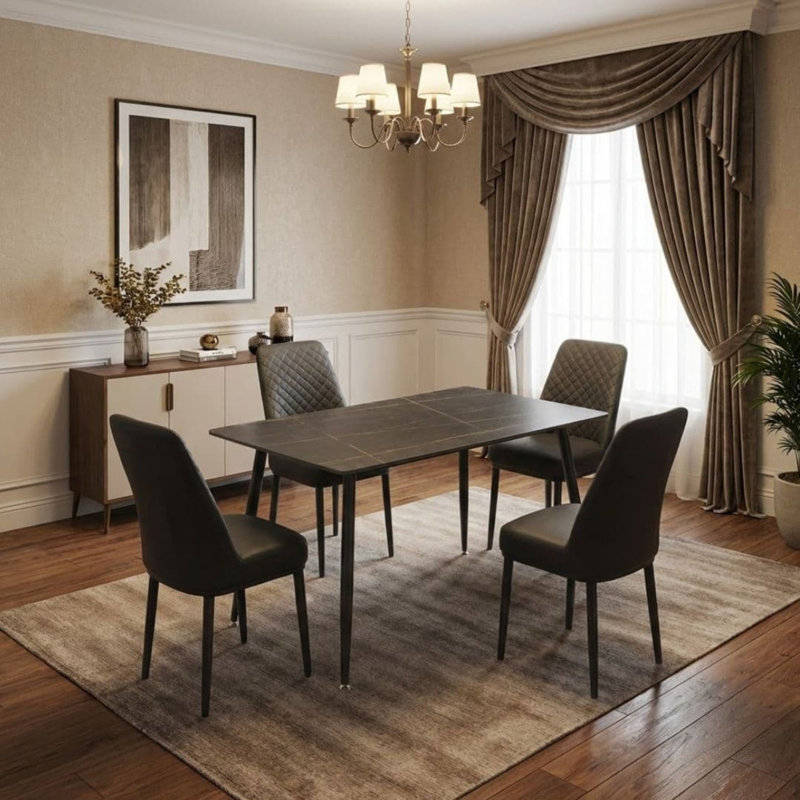 4 - Person Dining Set, Black