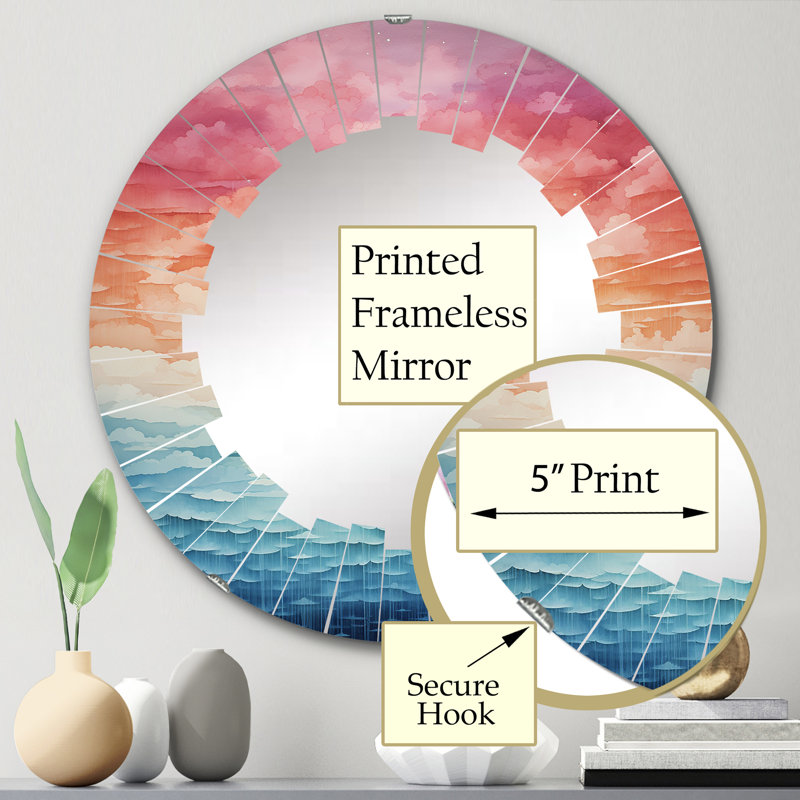 Hasleigh - Miroir mural rond, 24 po x 24 po