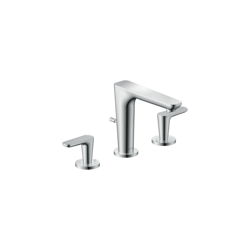AXOR Citterio C Widespread Faucet 125 With Pop-Up Drain- Cubic Cut, 1.2 GPM, Chrome