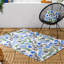 Aljento Indoor / Outdoor Floral Blue Square Cushion