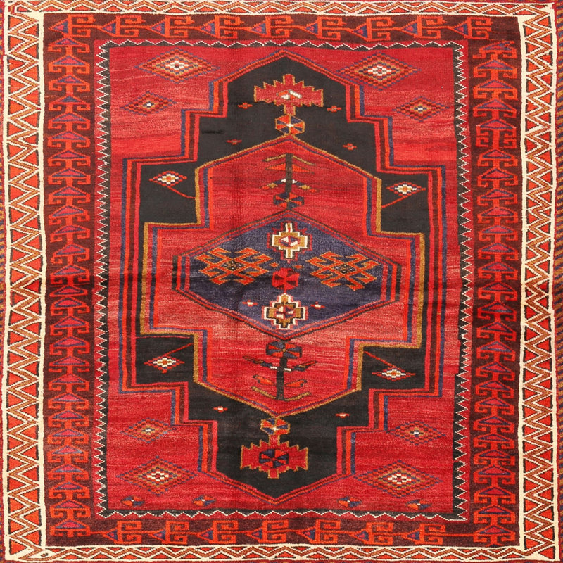 Tapis rouge à motif sud-ouest, Carré 4 pi