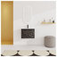 Meuble-lavabo mural 24 po avec lavabo en céramique et meuble-lavabo simple moderne en contreplaqué noir