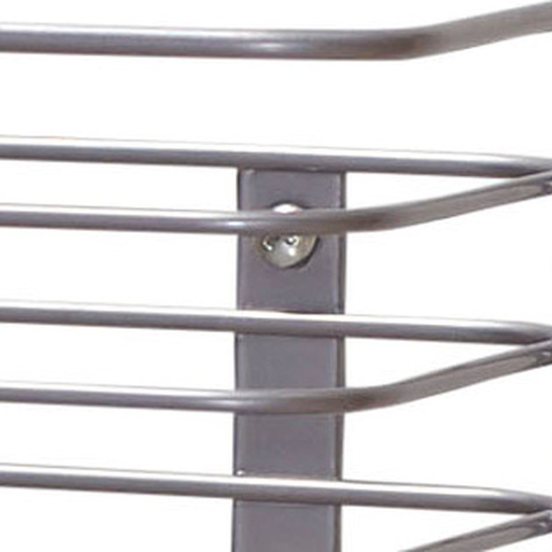Panier de rangement en fil d'acier à 2 niveaux avec finition nickel thermolaquée et argent compact, Argent