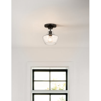 Fusion - Harlow Semi-Flush Seeded Glass Shade